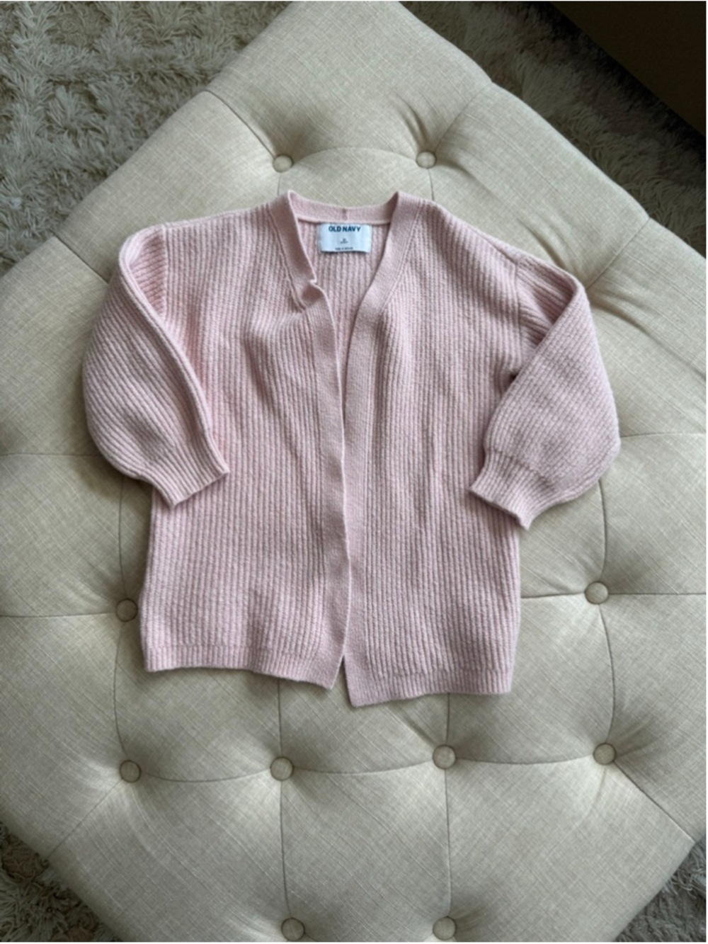 Girls Old Navy Pink Ribbed Cardigan Sweater 3T